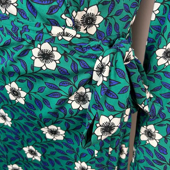 Diane von Furstenberg wrap dress size 8 floral green collar office party NEW - Picture 6 of 10